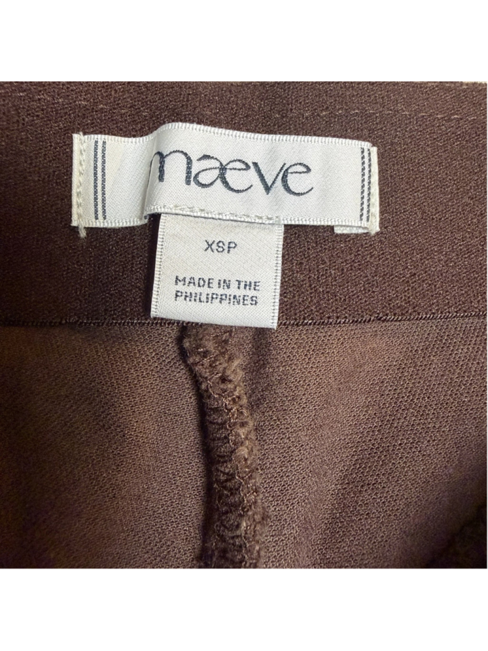 Anthropologie Maeve XSP High Rise Split Front Brown Velvet Skinny Pants NWOT - Picture 12 of 13